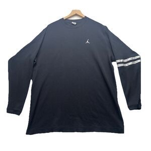 VTG Jordan Shirt Mens Size XXL Black Nylon Basketball Thermal Waffle Knit FLAW
